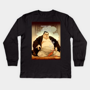 Puff Sumo: "He Who Rushes the Draw Shall Taste the Bitterness of Impatience" - Puff Sumo Kids Long Sleeve T-Shirt